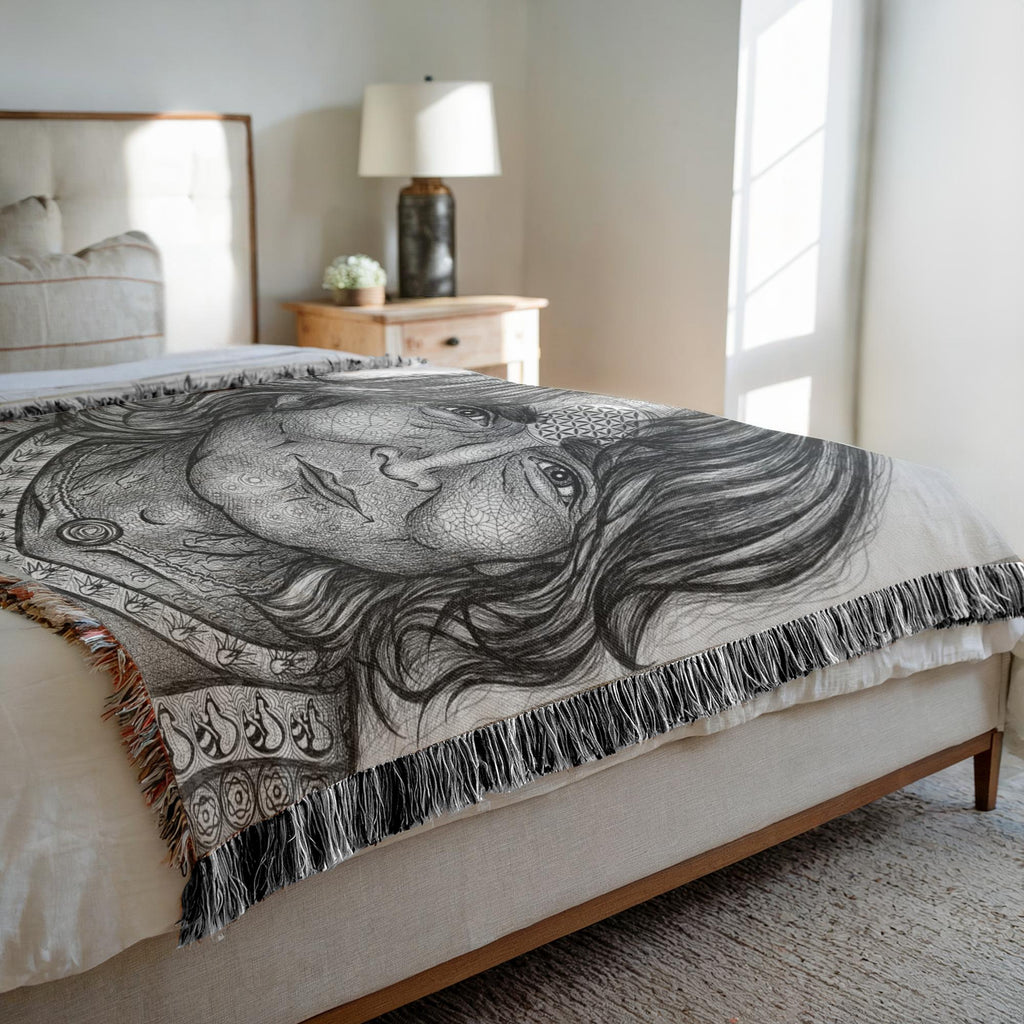the-wisdom-keeper-of-equilibrium-harmony-black-white-woven-blanket – Wisdom Keepers