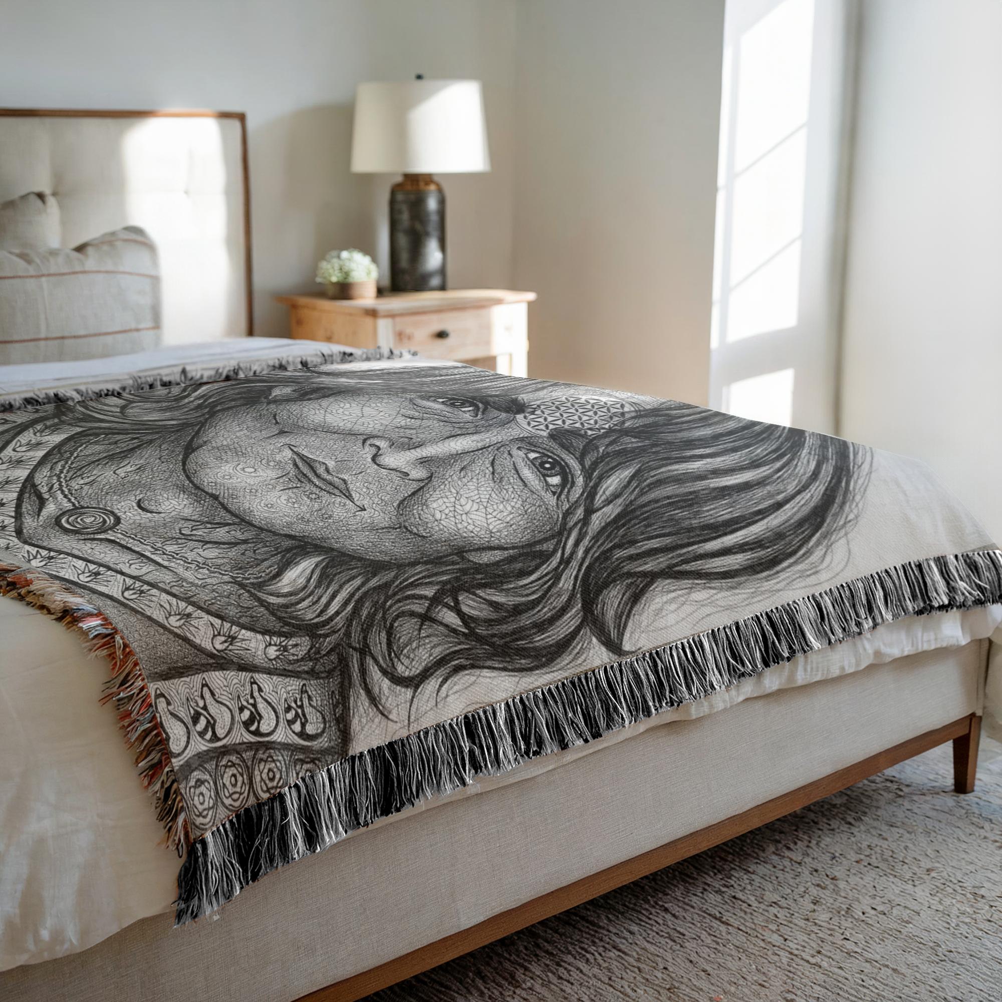 the-wisdom-keeper-of-equilibrium-harmony-black-white-woven-blanket – Wisdom Keepers