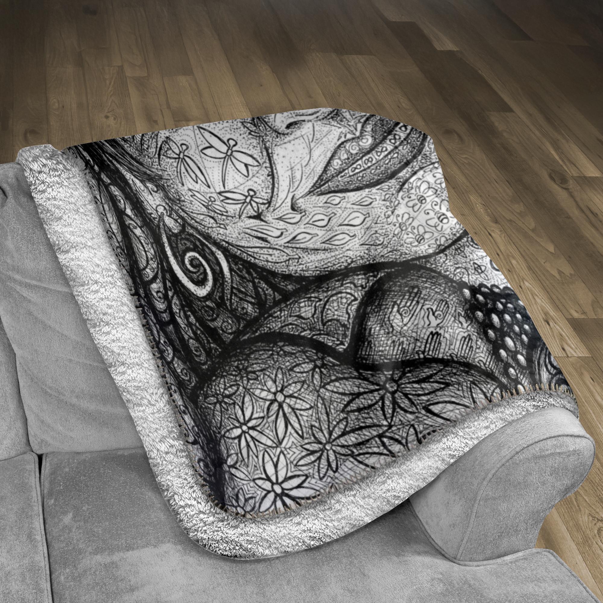 the-wisdom-keeper-of-peaceful-revolution-black-white-fleece-sherpa-blanket – Wisdom Keepers