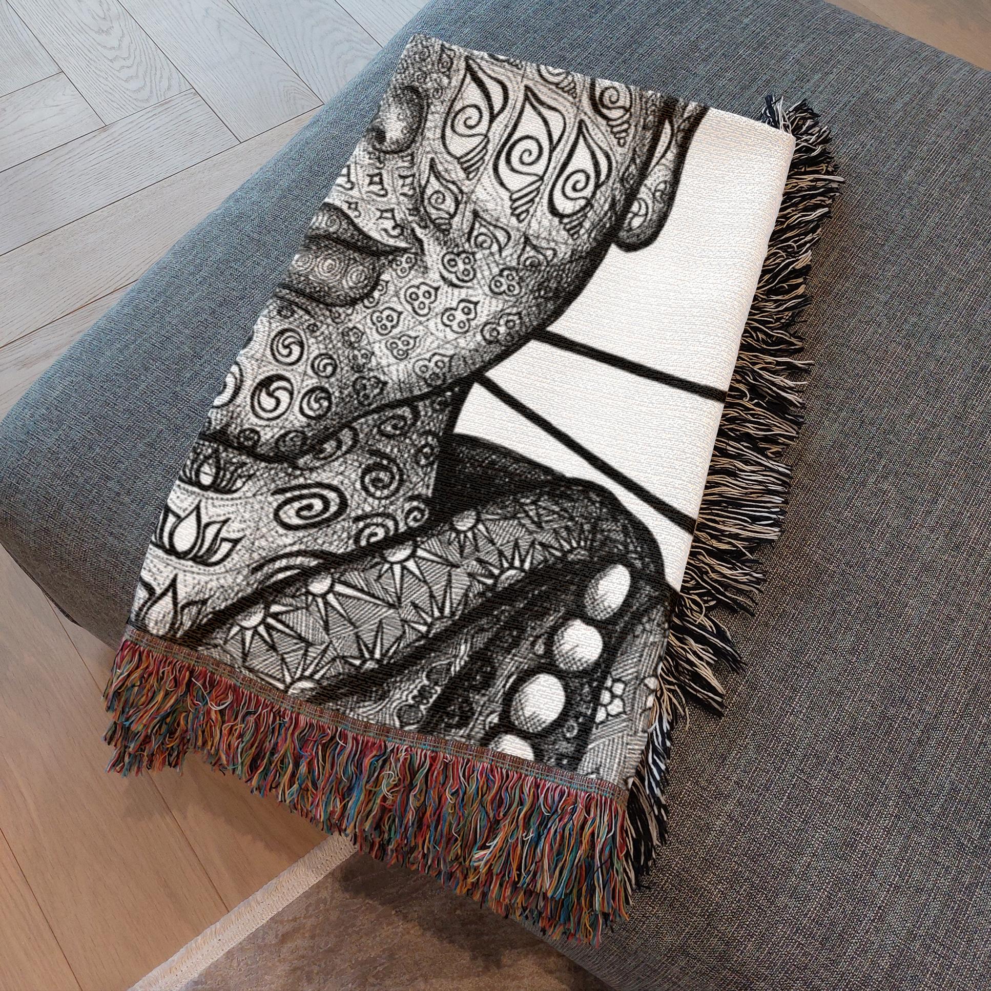 the-wisdom-keeper-of-initiative-awakening-black-white-woven-blanket – Wisdom Keepers