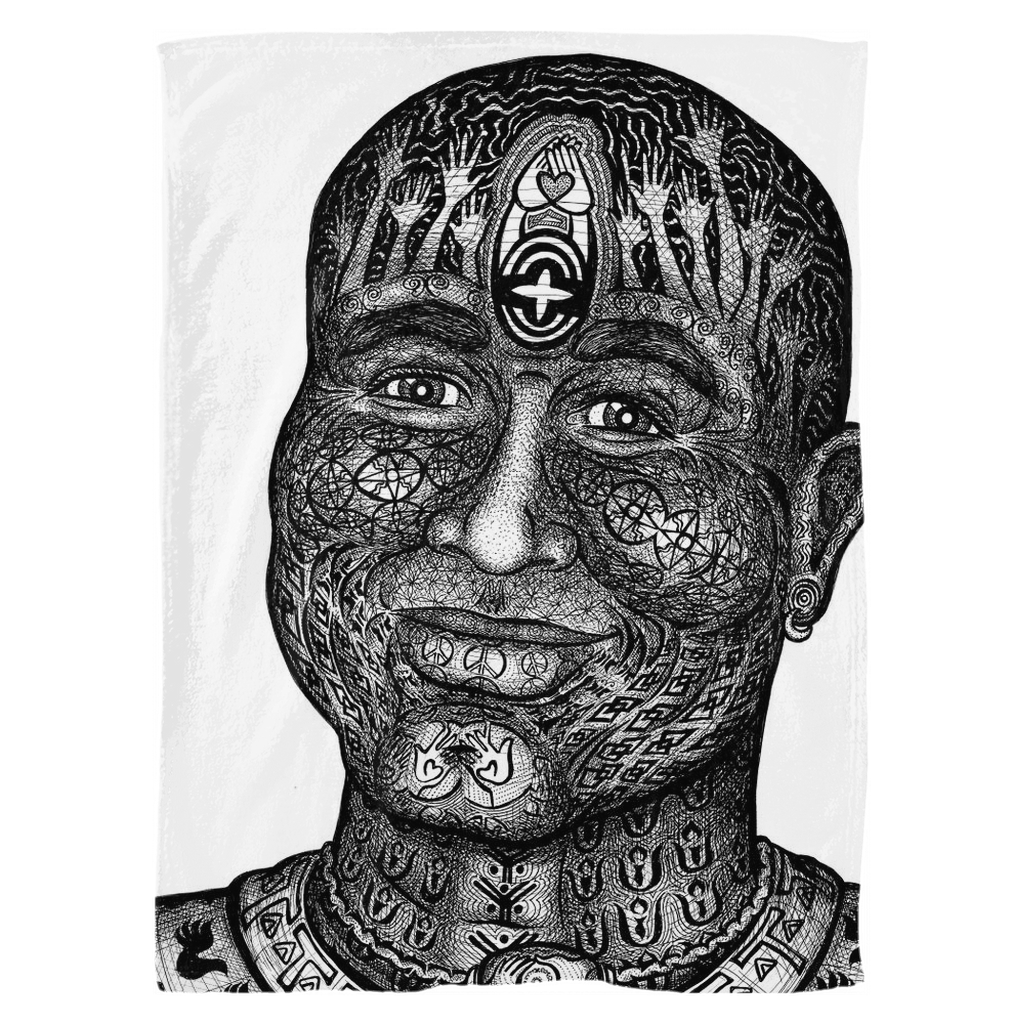 the-wisdom-keeper-of-humanity-black-white-fleece-blanket – Wisdom Keepers