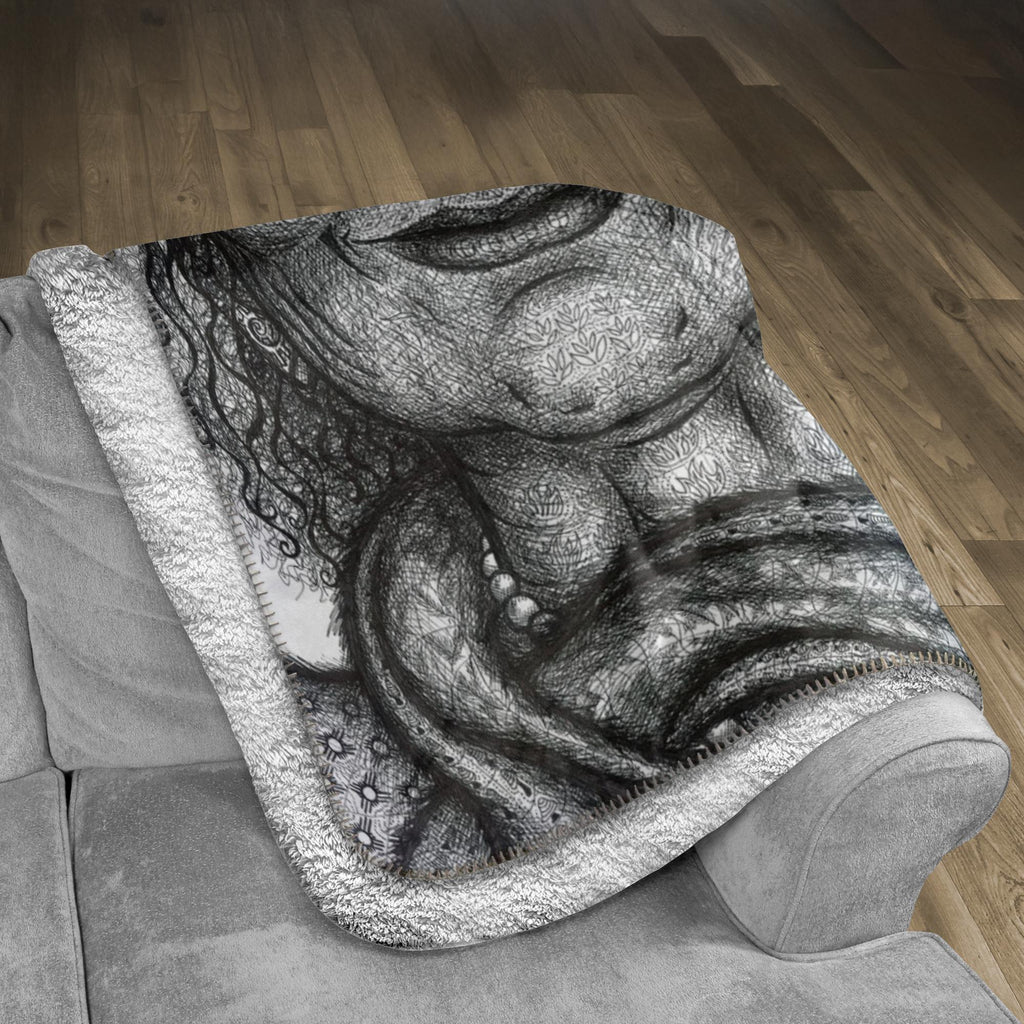 the-wisdom-keeper-of-resourcefulness-wisdom-black-white-fleece-sherpa-blanket – Wisdom Keepers