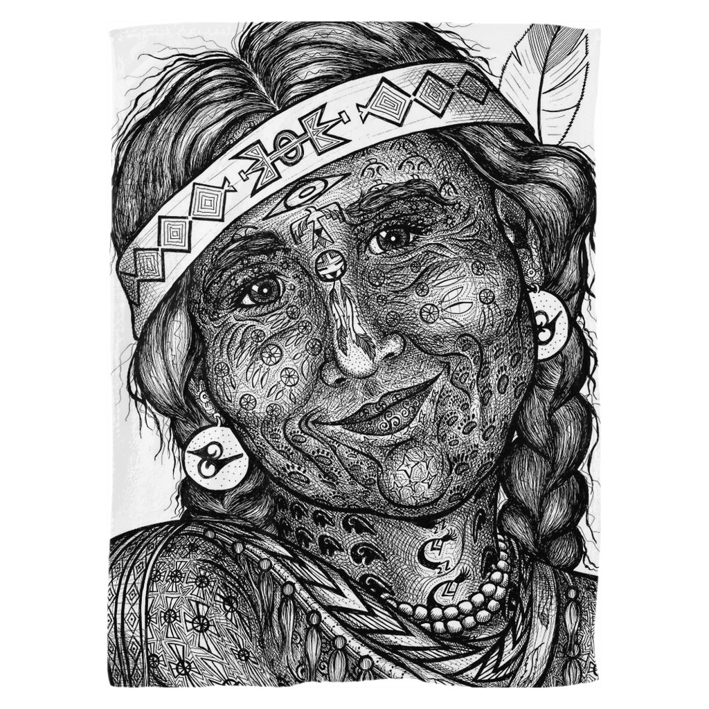 the-wisdom-keeper-of-altruism-black-white-fleece-blanket – Wisdom Keepers