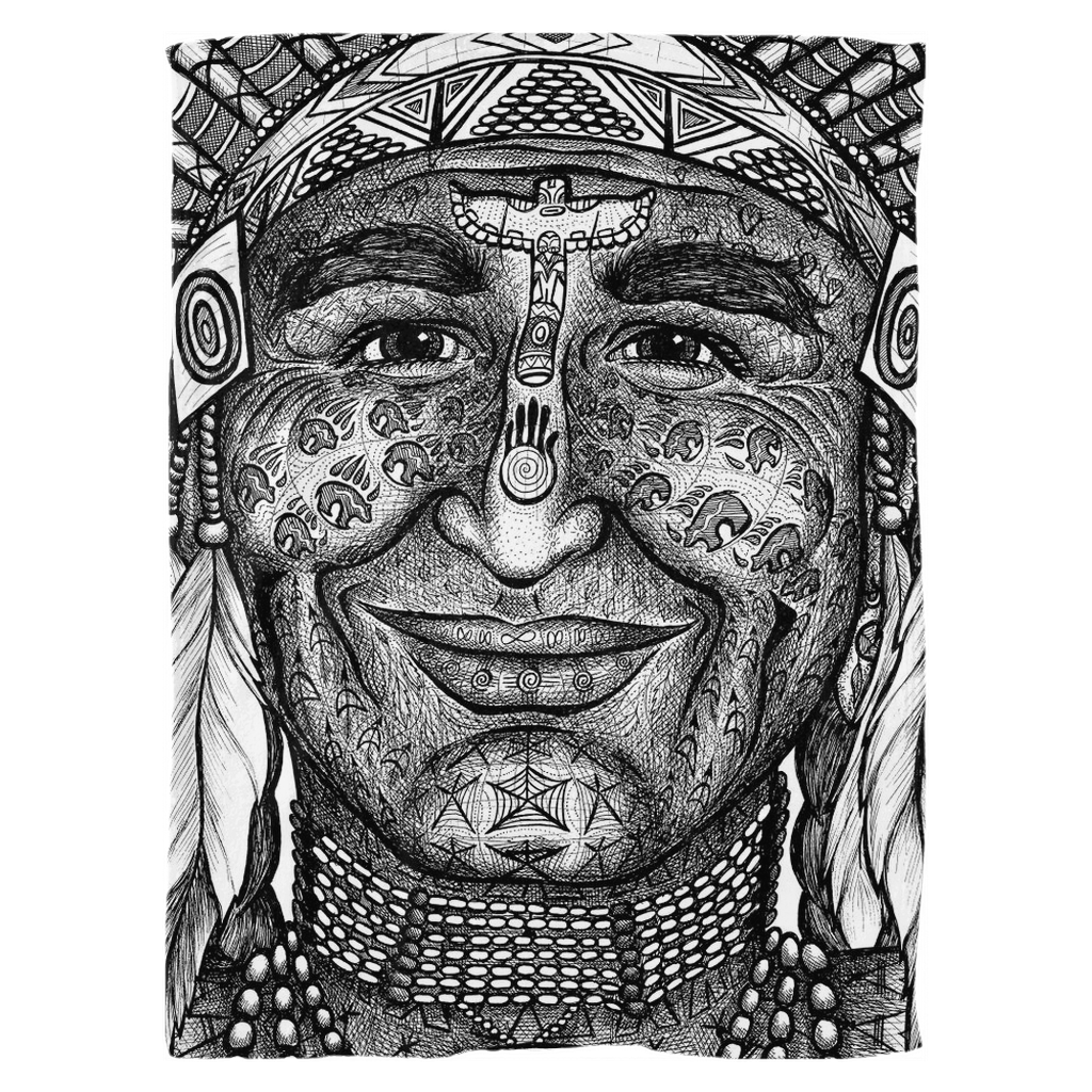 the-wisdom-keeper-of-leadership-black-white-fleece-blanket – Wisdom Keepers