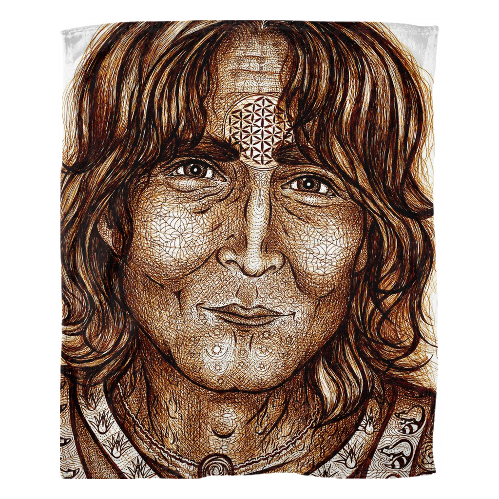 the-wisdom-keeper-of-equilibrium-harmony-brown-white-fleece-blanket – Wisdom Keepers