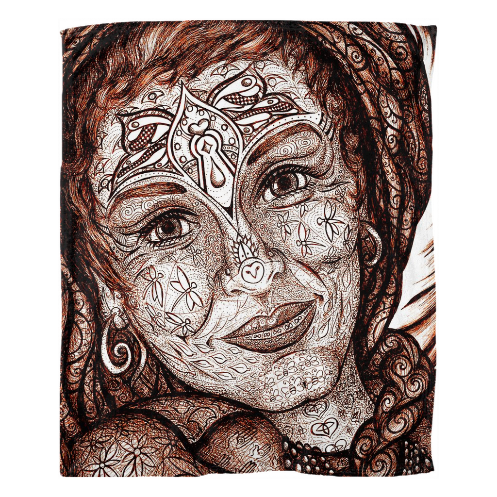 the-wisdom-keeper-of-peaceful-revolution-brown-white-fleece-blanket – Wisdom Keepers