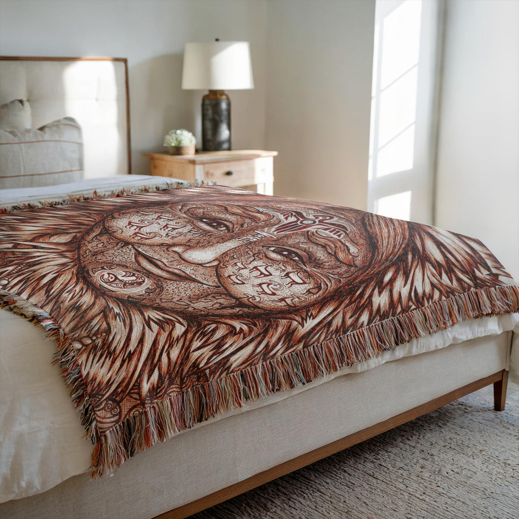 the-wisdom-keeper-of-expansion-superabundance-brown-white-woven-blanket – Wisdom Keepers
