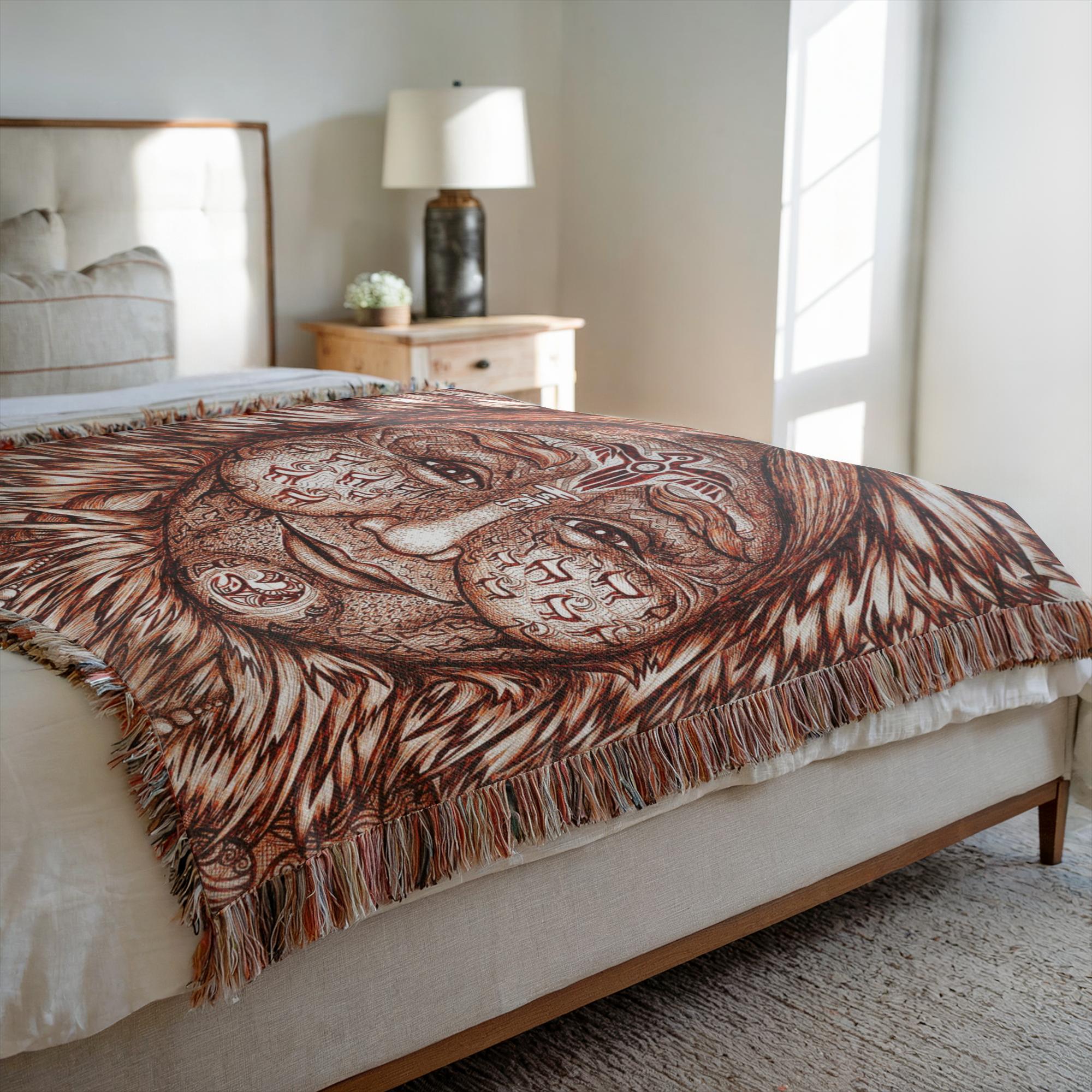 the-wisdom-keeper-of-expansion-superabundance-brown-white-woven-blanket – Wisdom Keepers