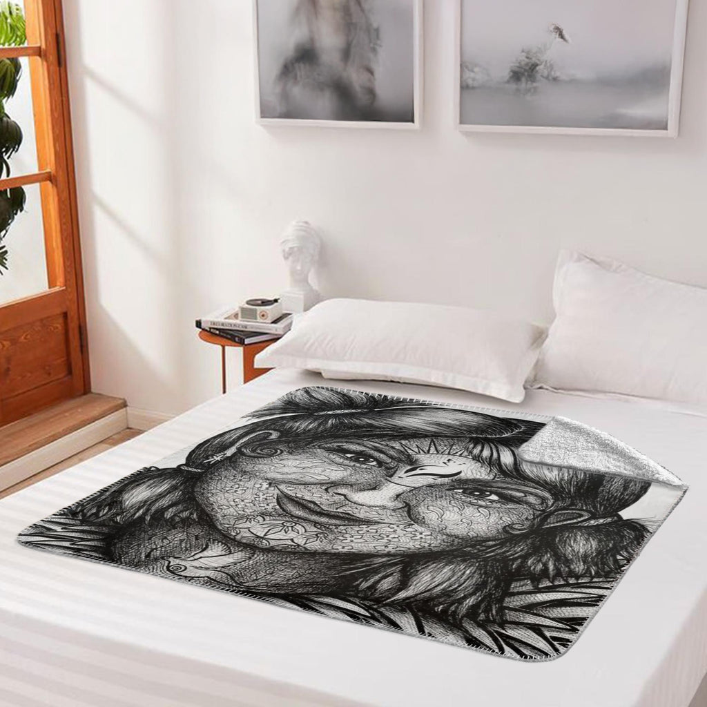 the-wisdom-keeper-of-idealism-black-white-fleece-sherpa-blanket – Wisdom Keepers