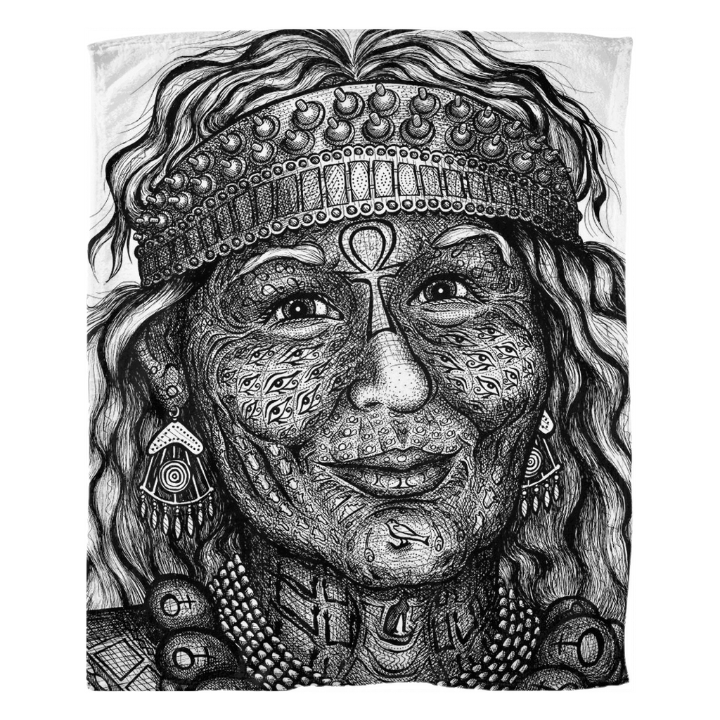 the-wisdom-keeper-of-anticipation-emanation-black-white-fleece-blanket – Wisdom Keepers