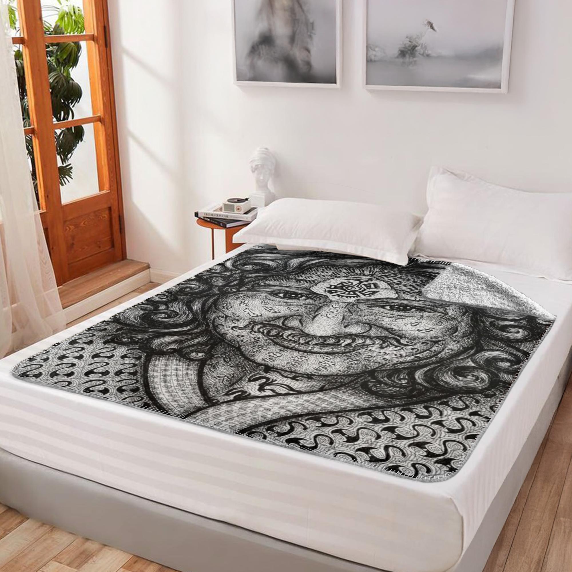 the-wisdom-keeper-of-self-assurance-black-white-fleece-sherpa-blanket – Wisdom Keepers