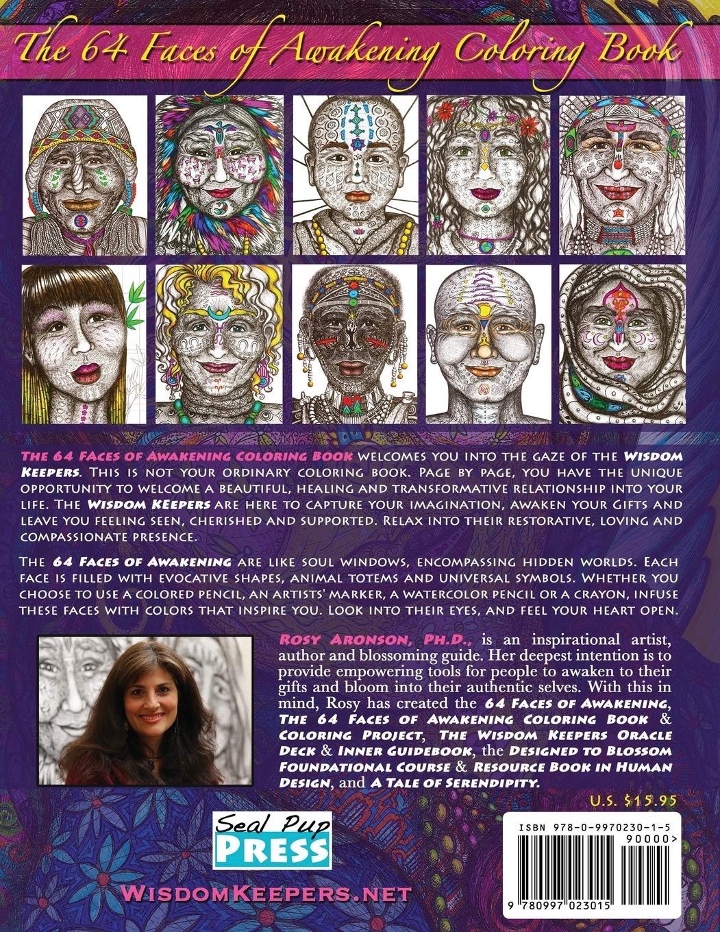 The 64 Faces of Awakening Coloring Book: A relaxing, heart-opening journey into the world of the Wisdom Keepers