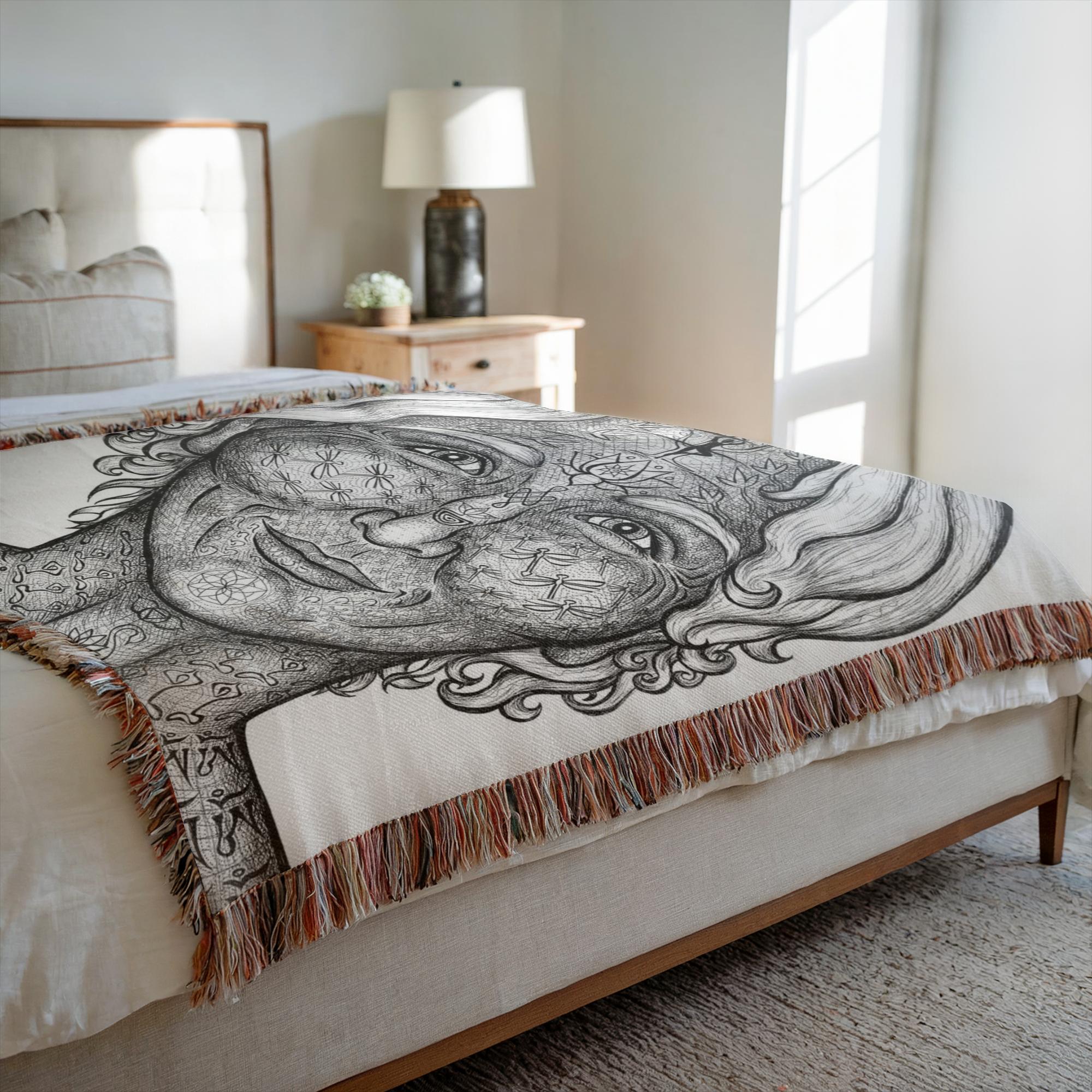 the-wisdom-keeper-of-precision-impeccability-black-white-woven-blanket – Wisdom Keepers