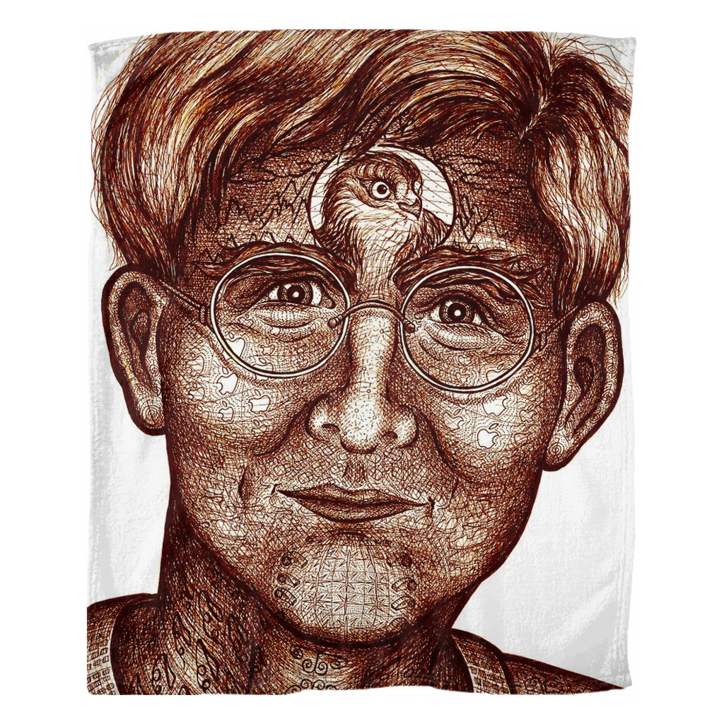 the-wisdom-keeper-of-insight-brown-white-fleece-blanket – Wisdom Keepers