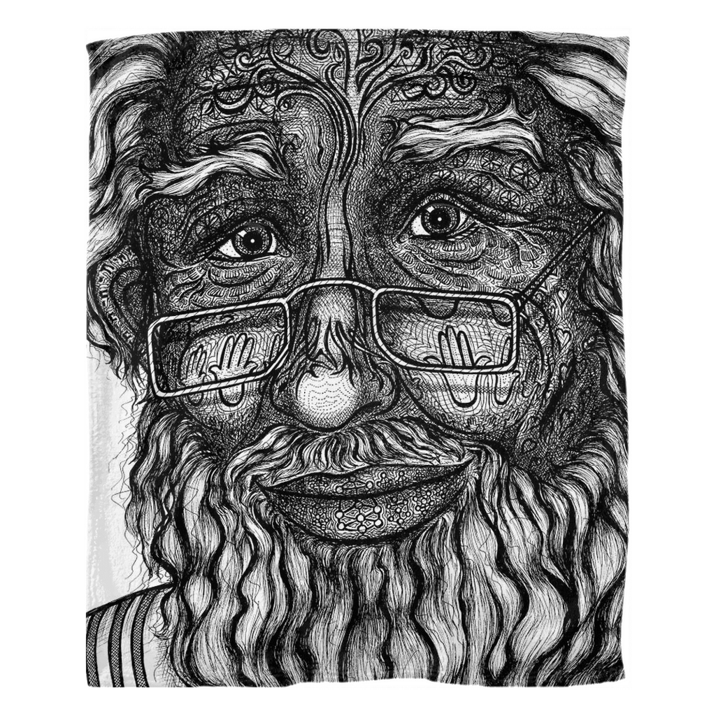 the-wisdom-keeper-of-omniscience-black-white-fleece-blanket – Wisdom Keepers