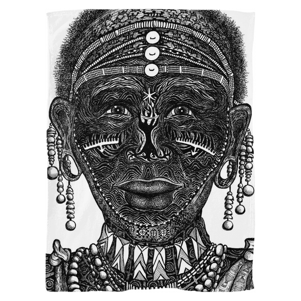 the-wisdom-keeper-of-perseverance-black-white-fleece-blanket – Wisdom Keepers