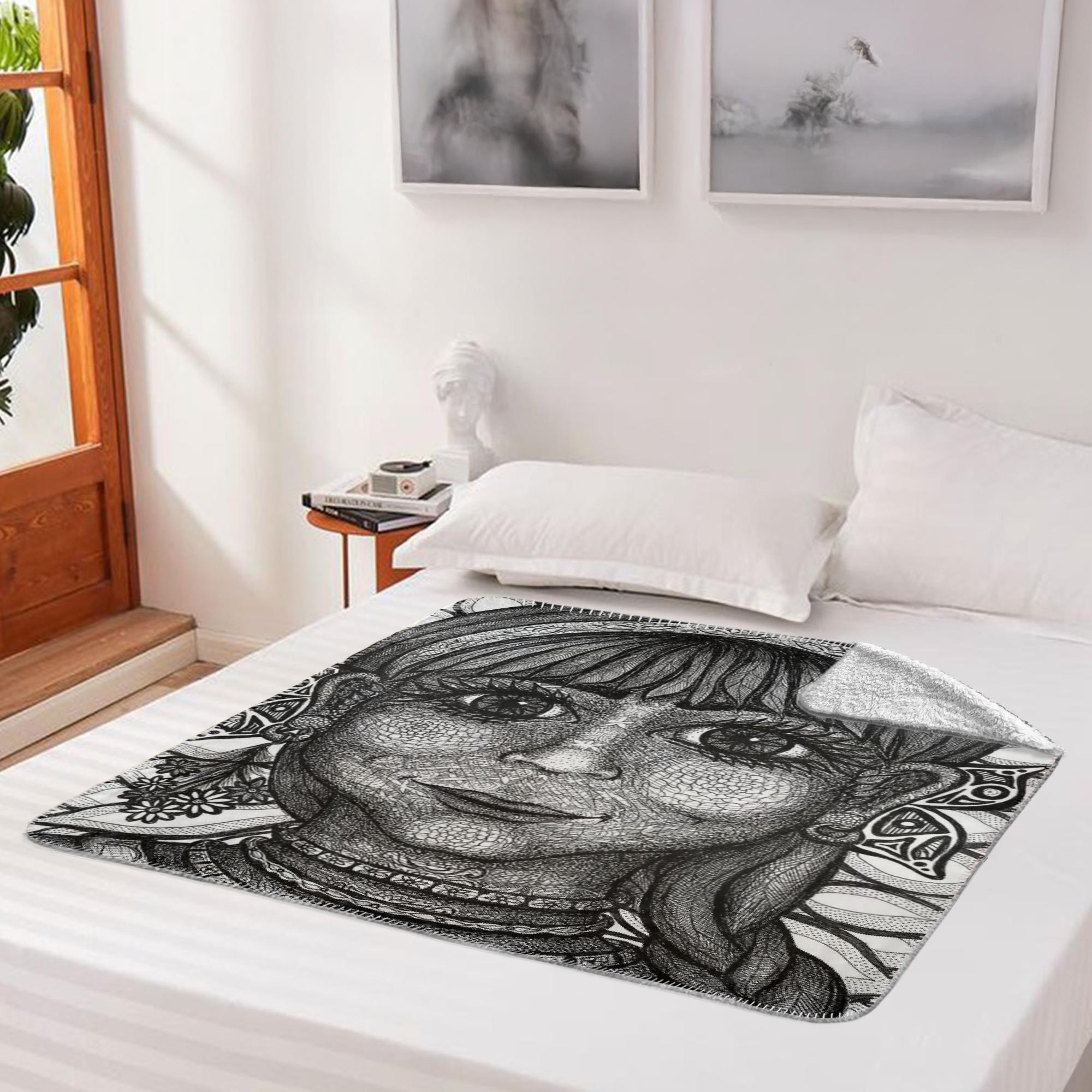 the-wisdom-keeper-of-innovation-innocence-black-white-fleece-sherpa-blanket – Wisdom Keepers
