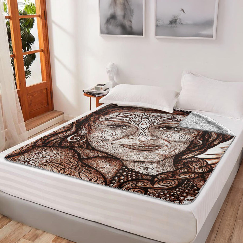 the-wisdom-keeper-of-peaceful-revolution-brown-white-fleece-sherpa-blanket – Wisdom Keepers