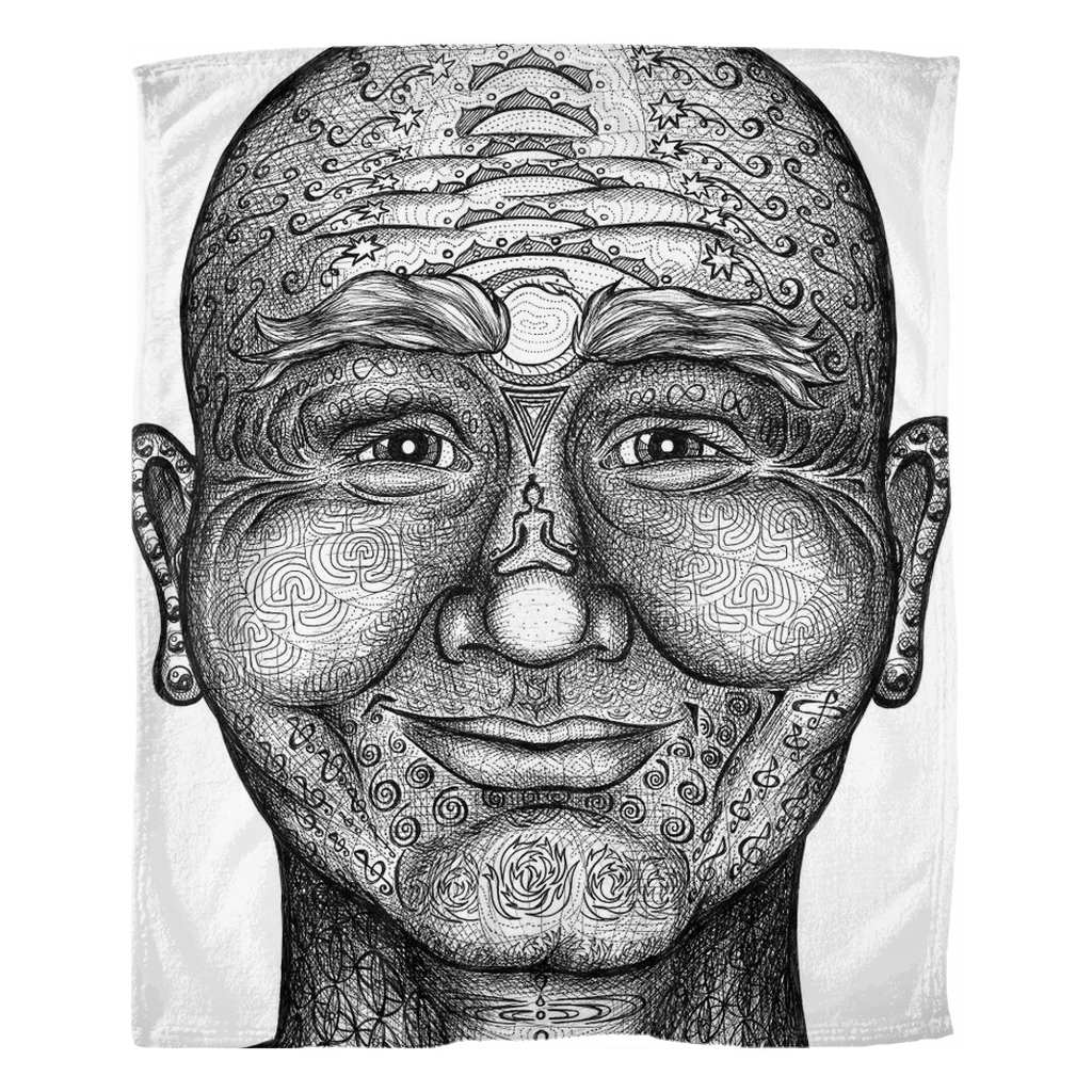 the-wisdom-keeper-of-non-attachment-celebration-black-white-fleece-blanket – Wisdom Keepers