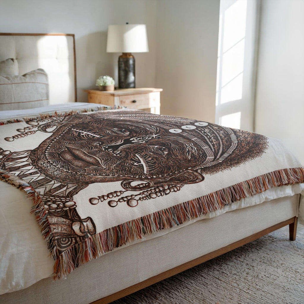 the-wisdom-keeper-of-perseverance-brown-white-woven-blanket – Wisdom Keepers