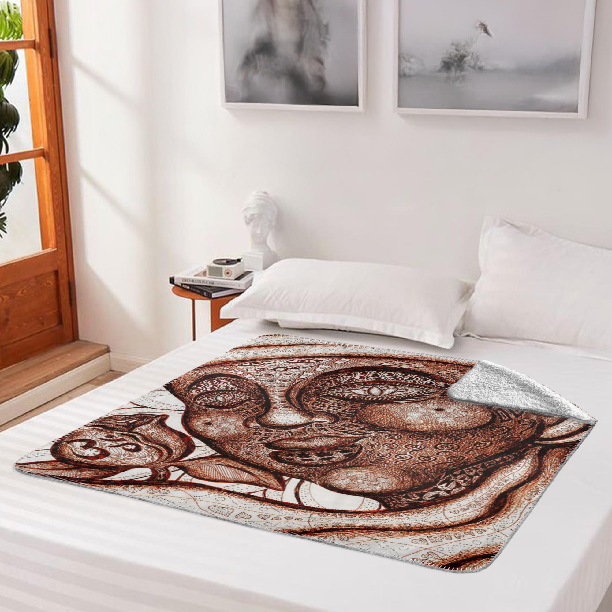 the-wisdom-keeper-of-totality-brown-white-fleece-sherpa-blanket – Wisdom Keepers