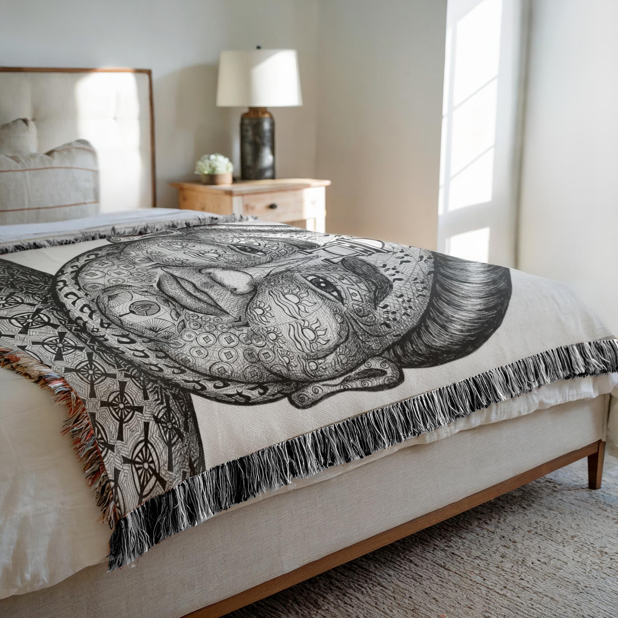 the-wisdom-keeper-of-strength-black-white-woven-blanket – Wisdom Keepers