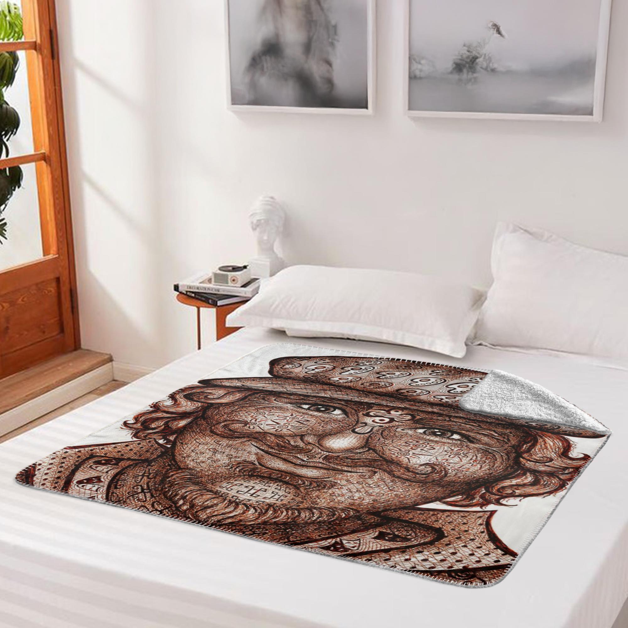 the-wisdom-keeper-of-artfulness-brown-white-fleece-sherpa-blanket – Wisdom Keepers