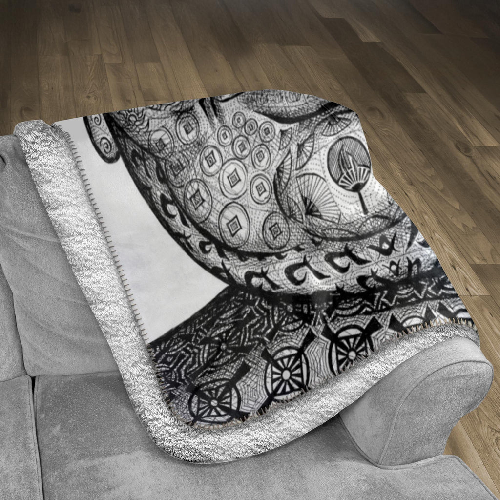 the-wisdom-keeper-of-strength-black-white-fleece-sherpa-blanket – Wisdom Keepers