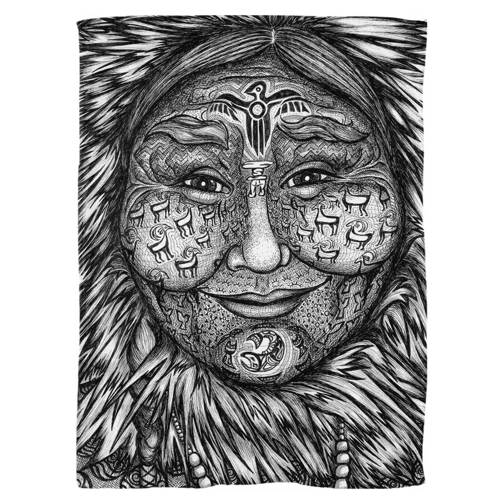 the-wisdom-keeper-of-expansion-superabundance-black-white-fleece-blanket – Wisdom Keepers