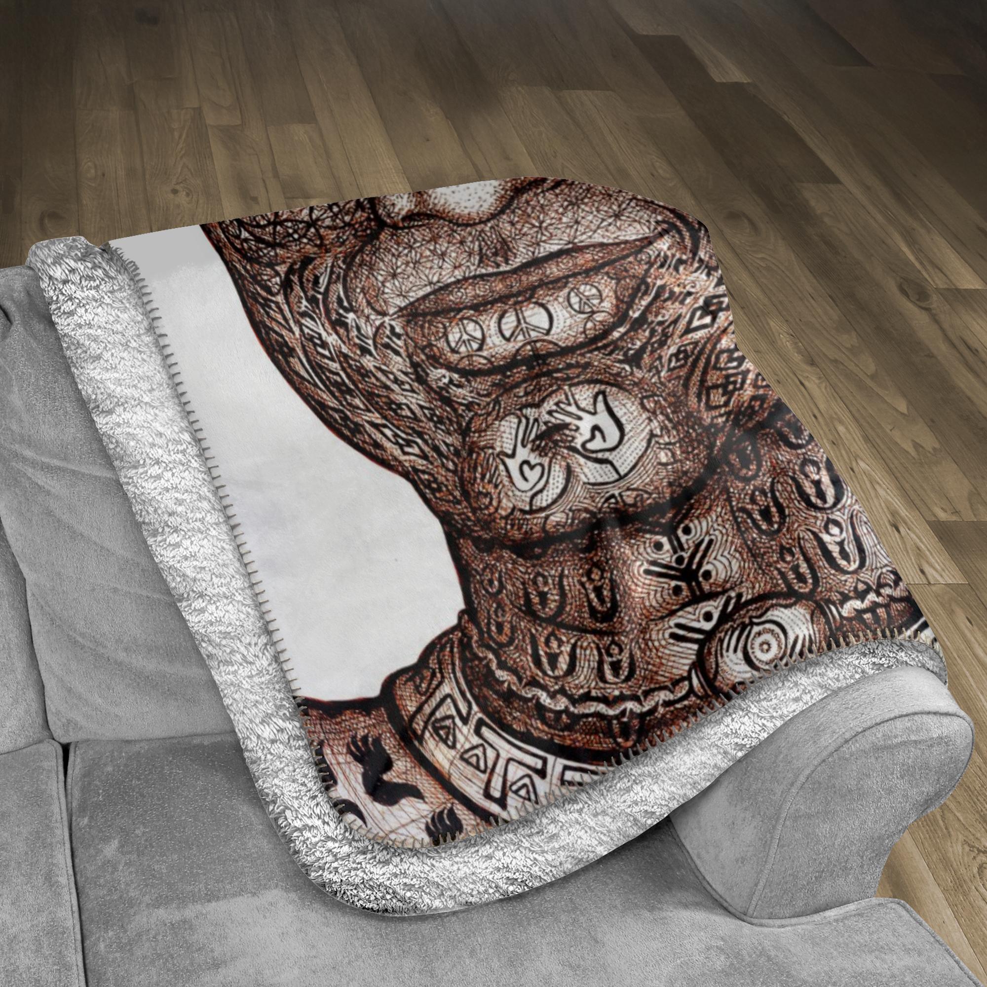 the-wisdom-keeper-of-humanity-brown-white-fleece-sherpa-blanket – Wisdom Keepers