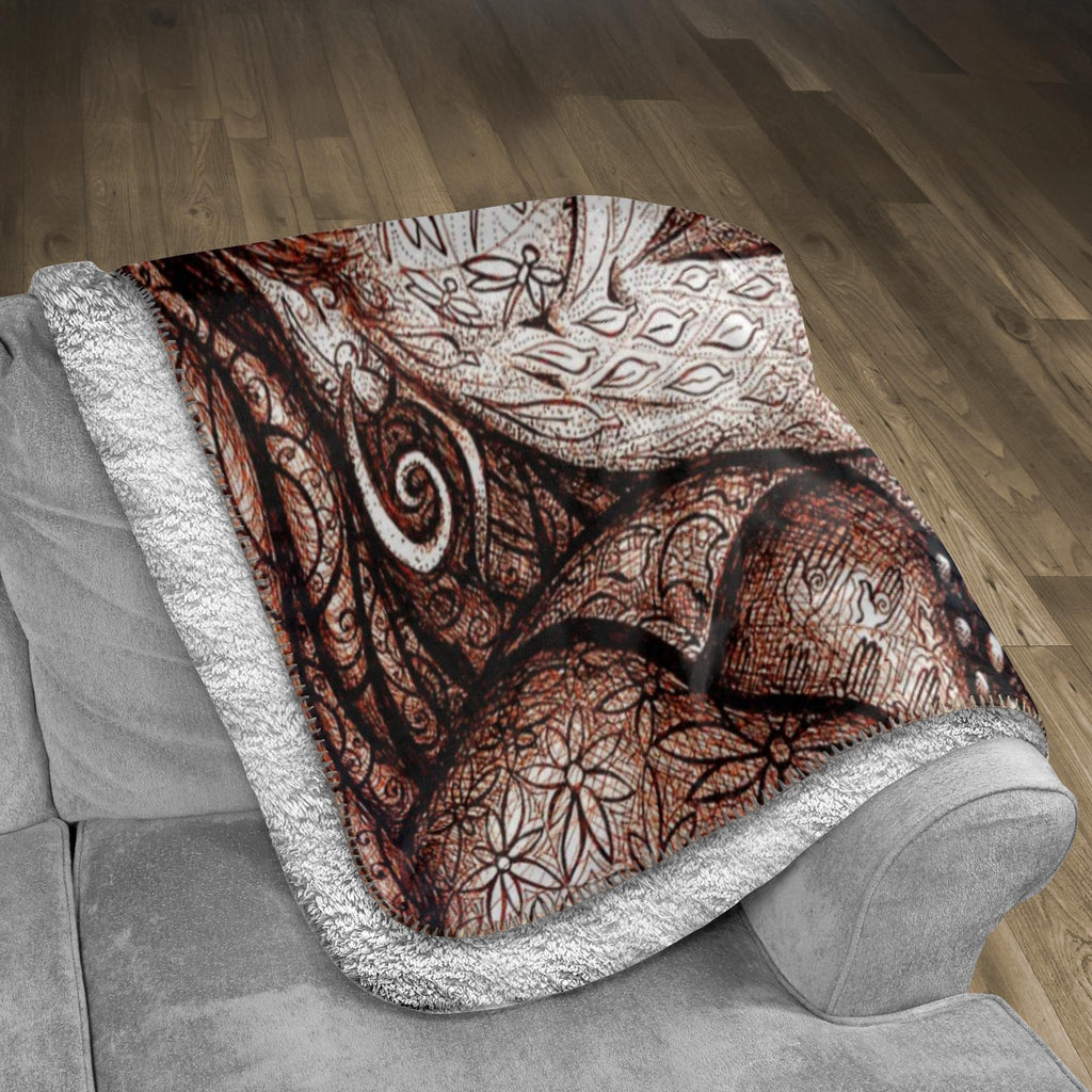 the-wisdom-keeper-of-peaceful-revolution-brown-white-fleece-sherpa-blanket – Wisdom Keepers