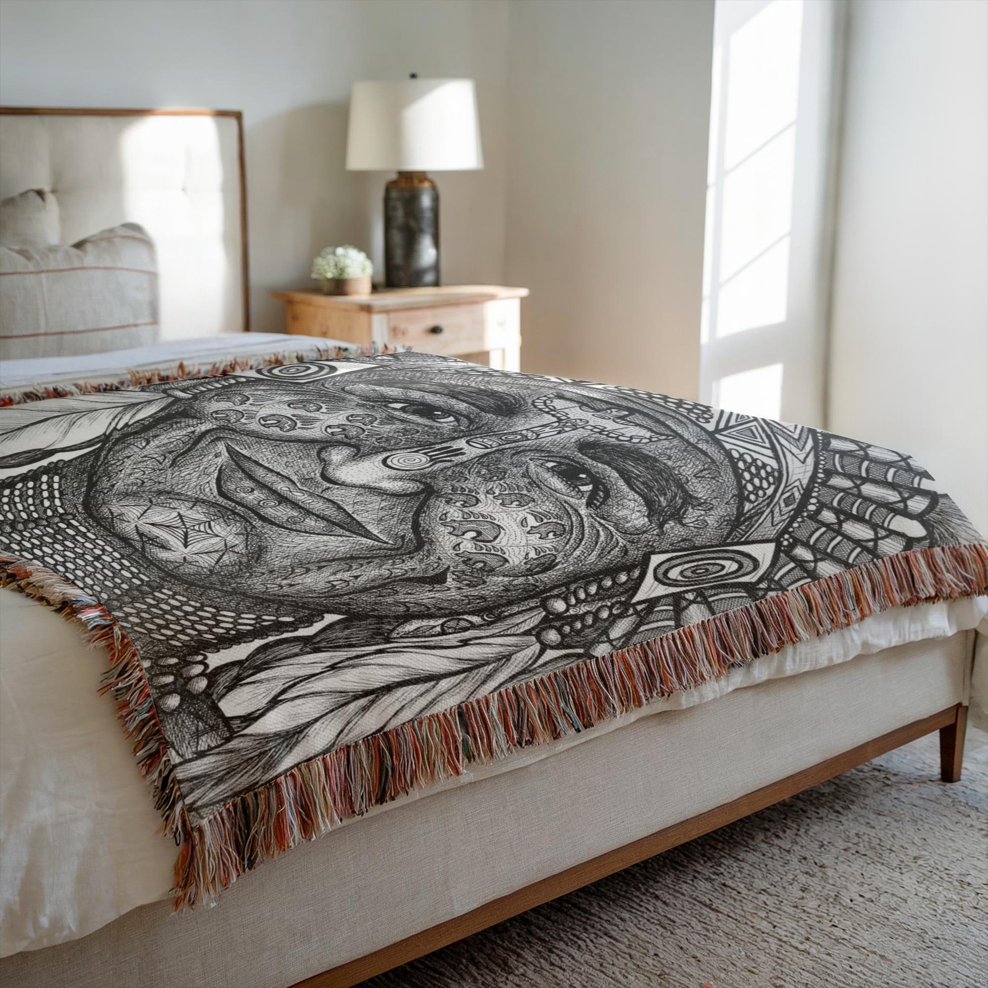 the-wisdom-keeper-of-leadership-black-white-woven-blanket – Wisdom Keepers