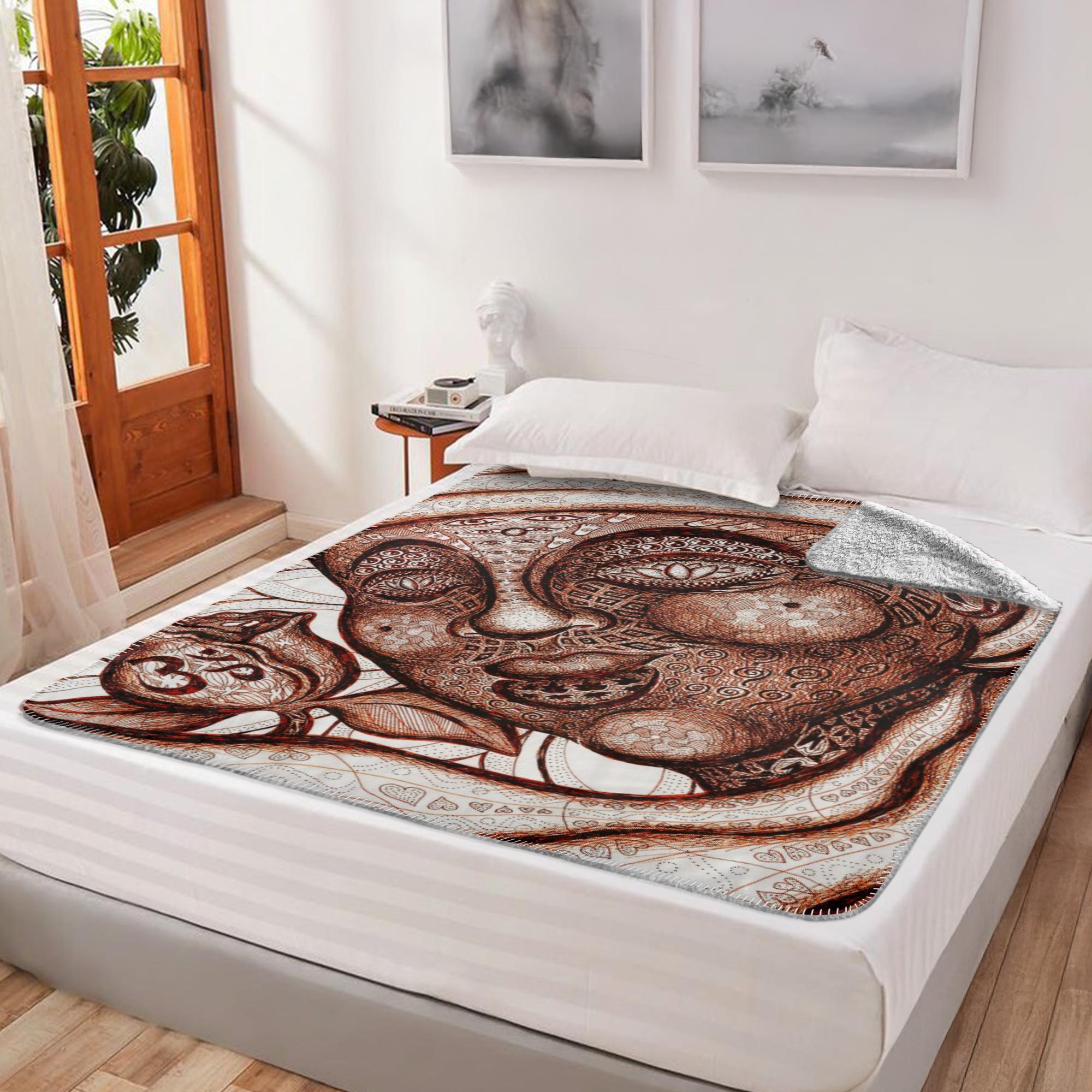the-wisdom-keeper-of-totality-brown-white-fleece-sherpa-blanket – Wisdom Keepers