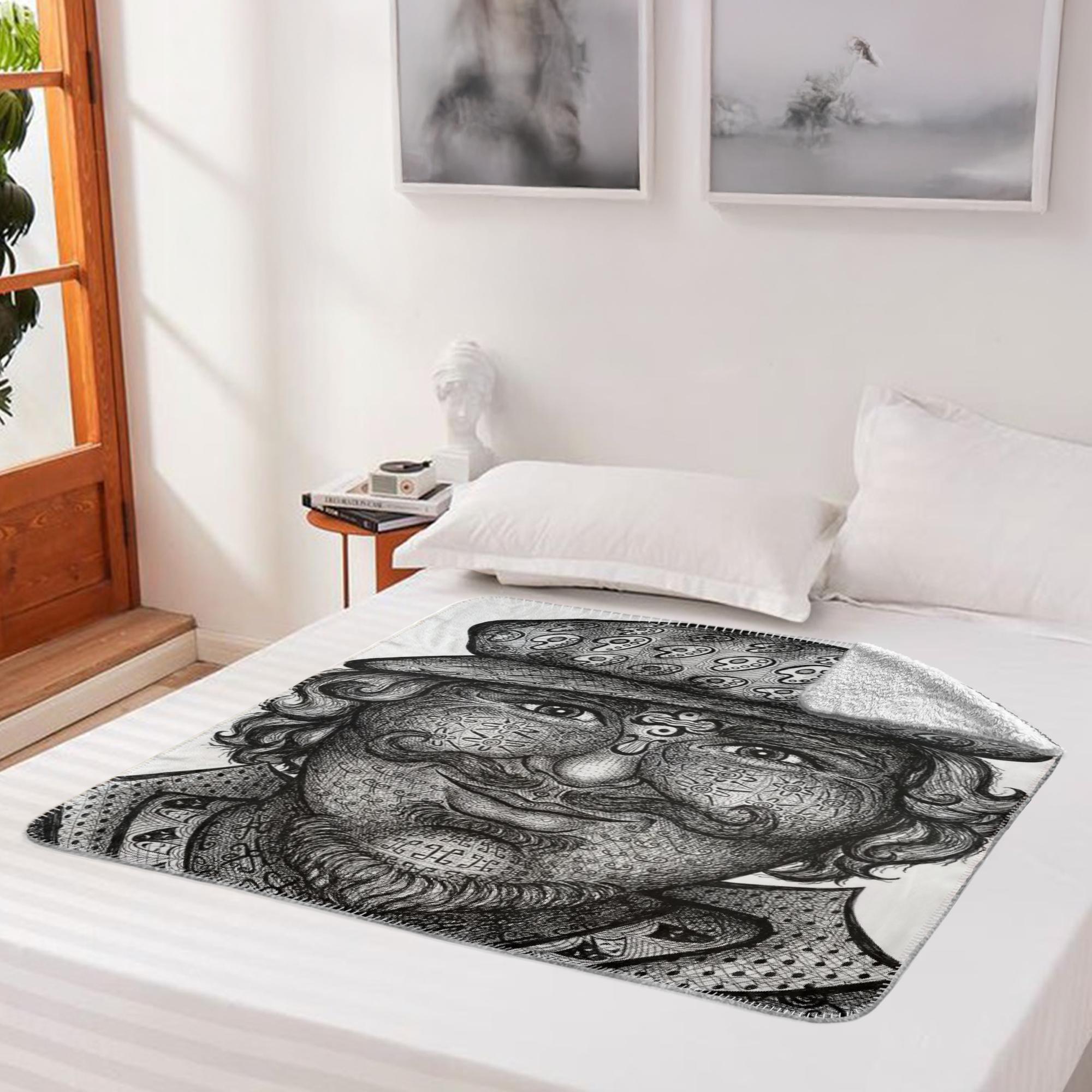 the-wisdom-keeper-of-artfulness-black-white-fleece-sherpa-blanket – Wisdom Keepers