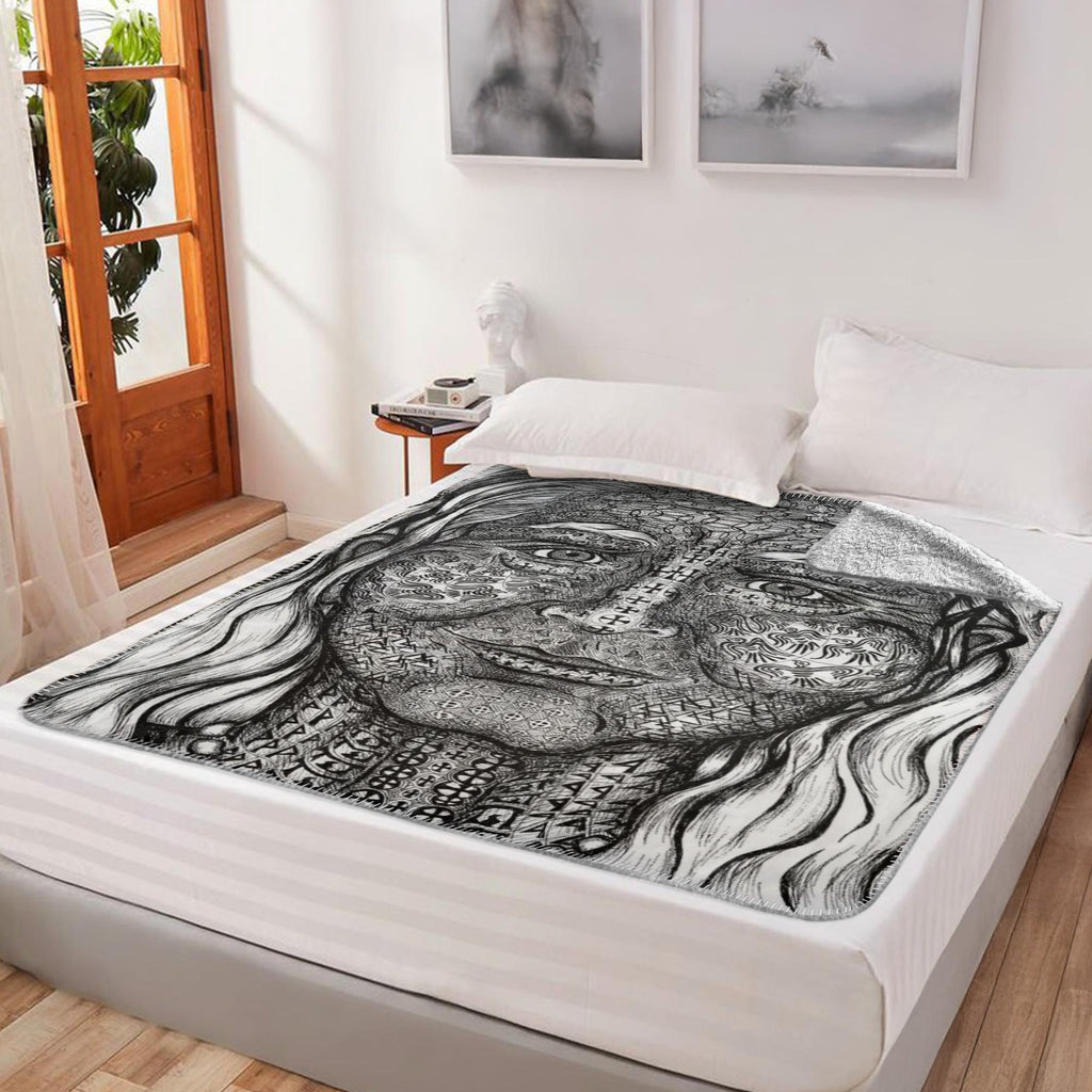 the-wisdom-keeper-of-transmutation-black-white-fleece-sherpa-blanket – Wisdom Keepers
