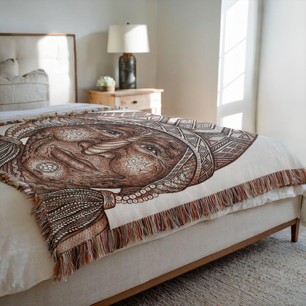 the-wisdom-keeper-of-preservation-brown-white-woven-blanket – Wisdom Keepers