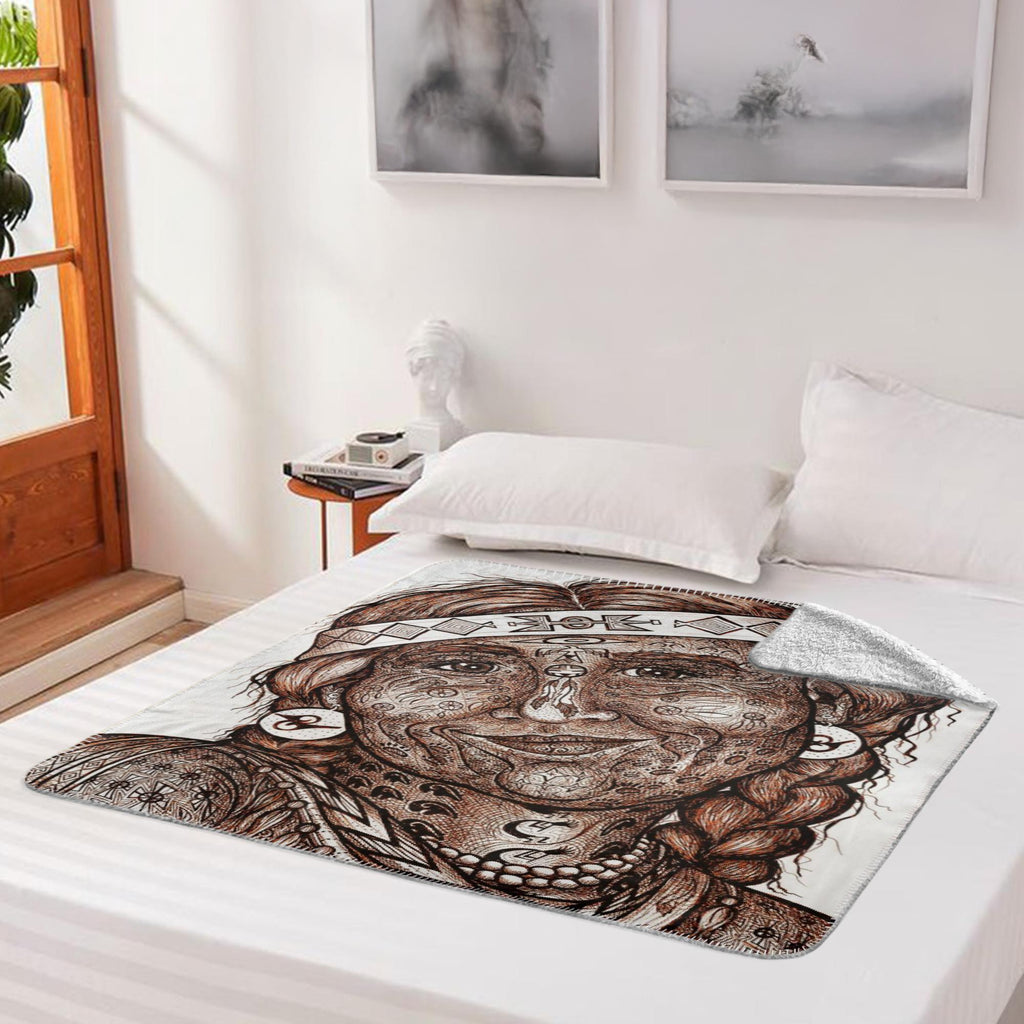 the-wisdom-keeper-of-altruism-brown-white-fleece-sherpa-blanket – Wisdom Keepers