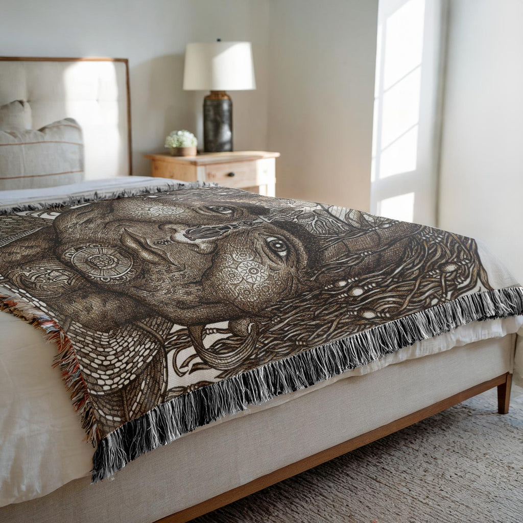 the-wisdom-keeper-of-resolve-brown-white-woven-blanket – Wisdom Keepers