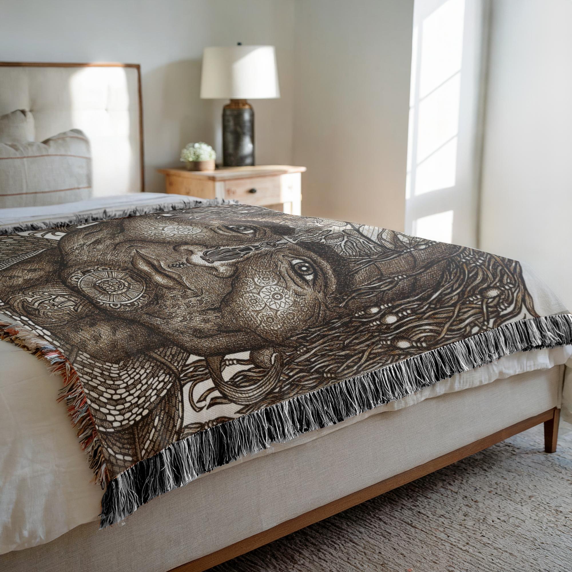 the-wisdom-keeper-of-resolve-brown-white-woven-blanket – Wisdom Keepers