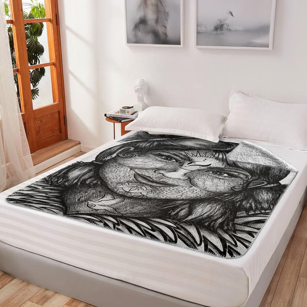 the-wisdom-keeper-of-idealism-black-white-fleece-sherpa-blanket – Wisdom Keepers