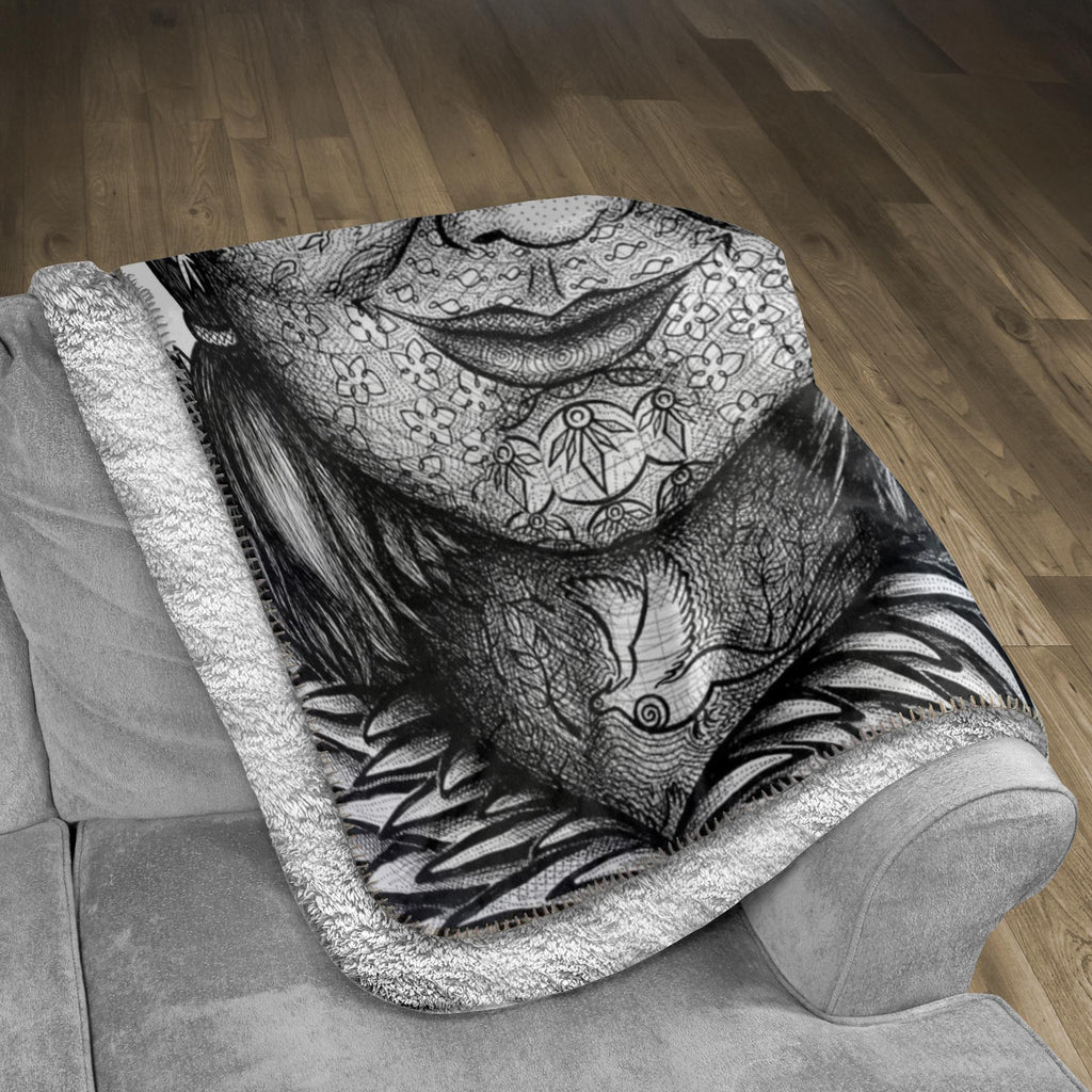 the-wisdom-keeper-of-idealism-black-white-fleece-sherpa-blanket – Wisdom Keepers