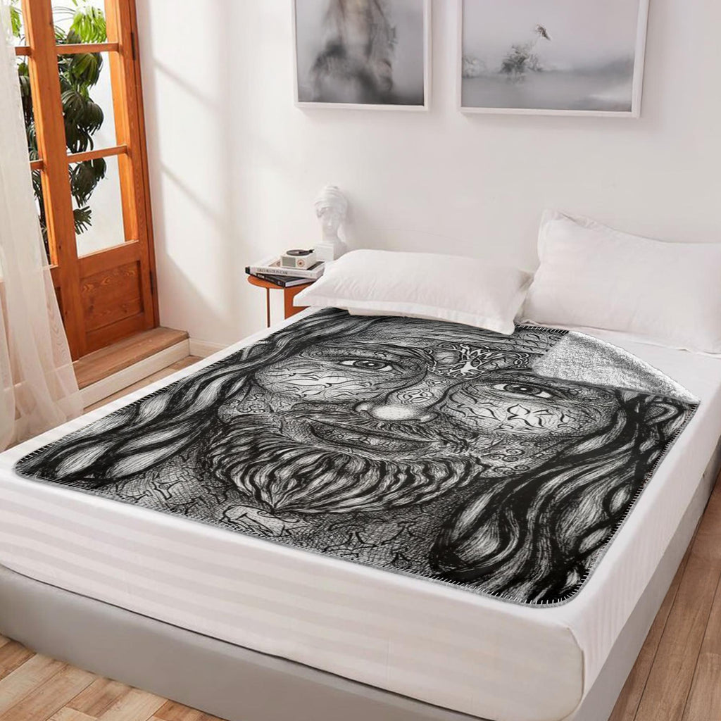 the-wisdom-keeper-of-authority-black-white-fleece-sherpa-blanket – Wisdom Keepers