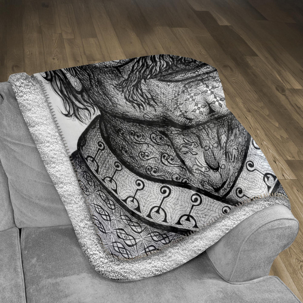 the-wisdom-keeper-of-invention-black-white-fleece-sherpa-blanket – Wisdom Keepers