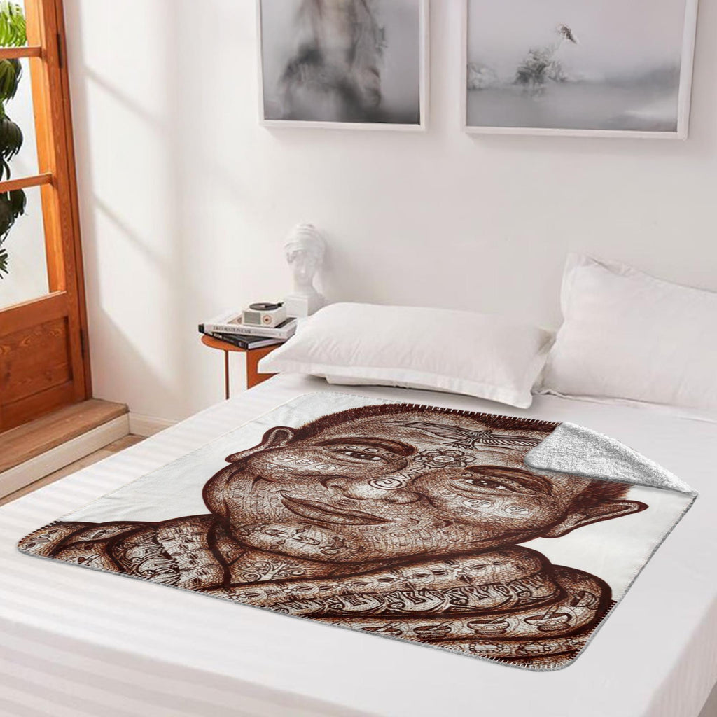 the-wisdom-keeper-of-mindfulness-brown-white-fleece-sherpa-blanket – Wisdom Keepers
