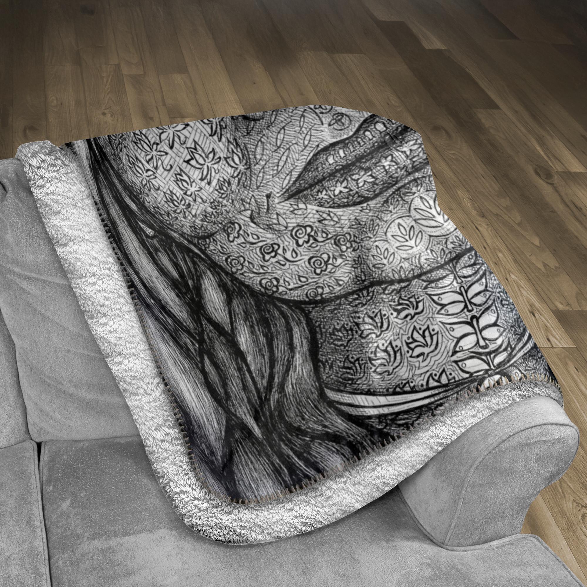 the-wisdom-keeper-of-imagination-black-white-fleece-sherpa-blanket – Wisdom Keepers
