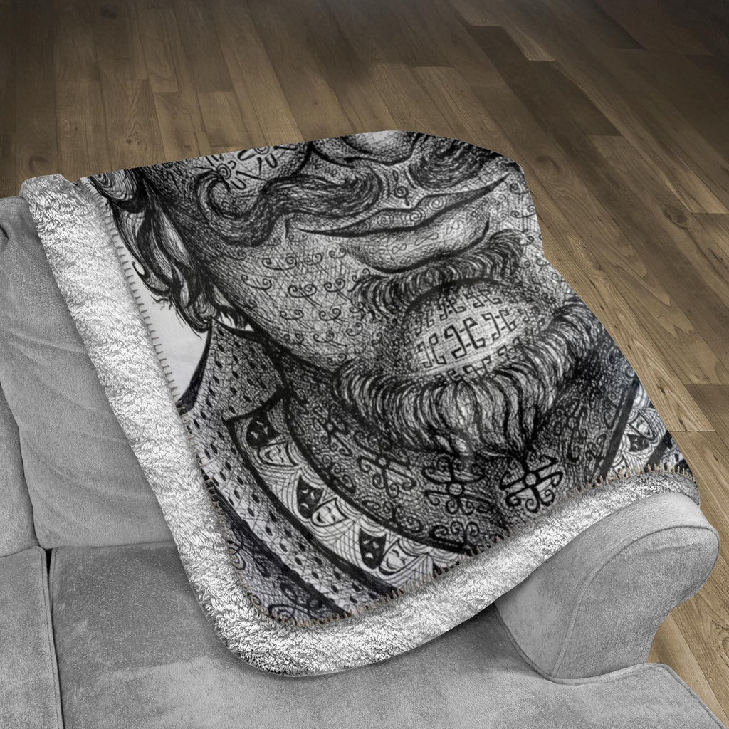 the-wisdom-keeper-of-artfulness-black-white-fleece-sherpa-blanket – Wisdom Keepers