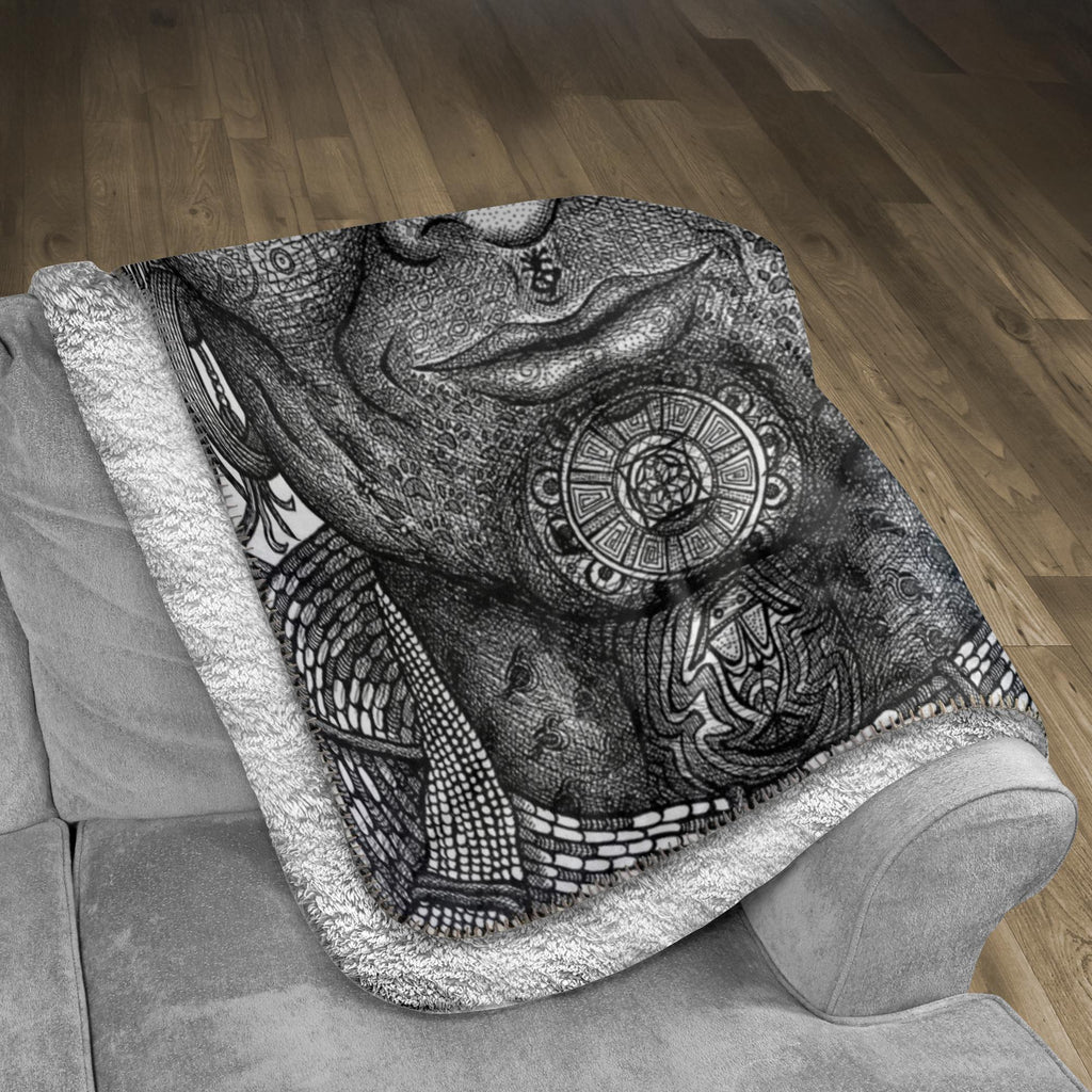 the-wisdom-keeper-of-resolve-black-white-fleece-sherpa-blanket – Wisdom Keepers