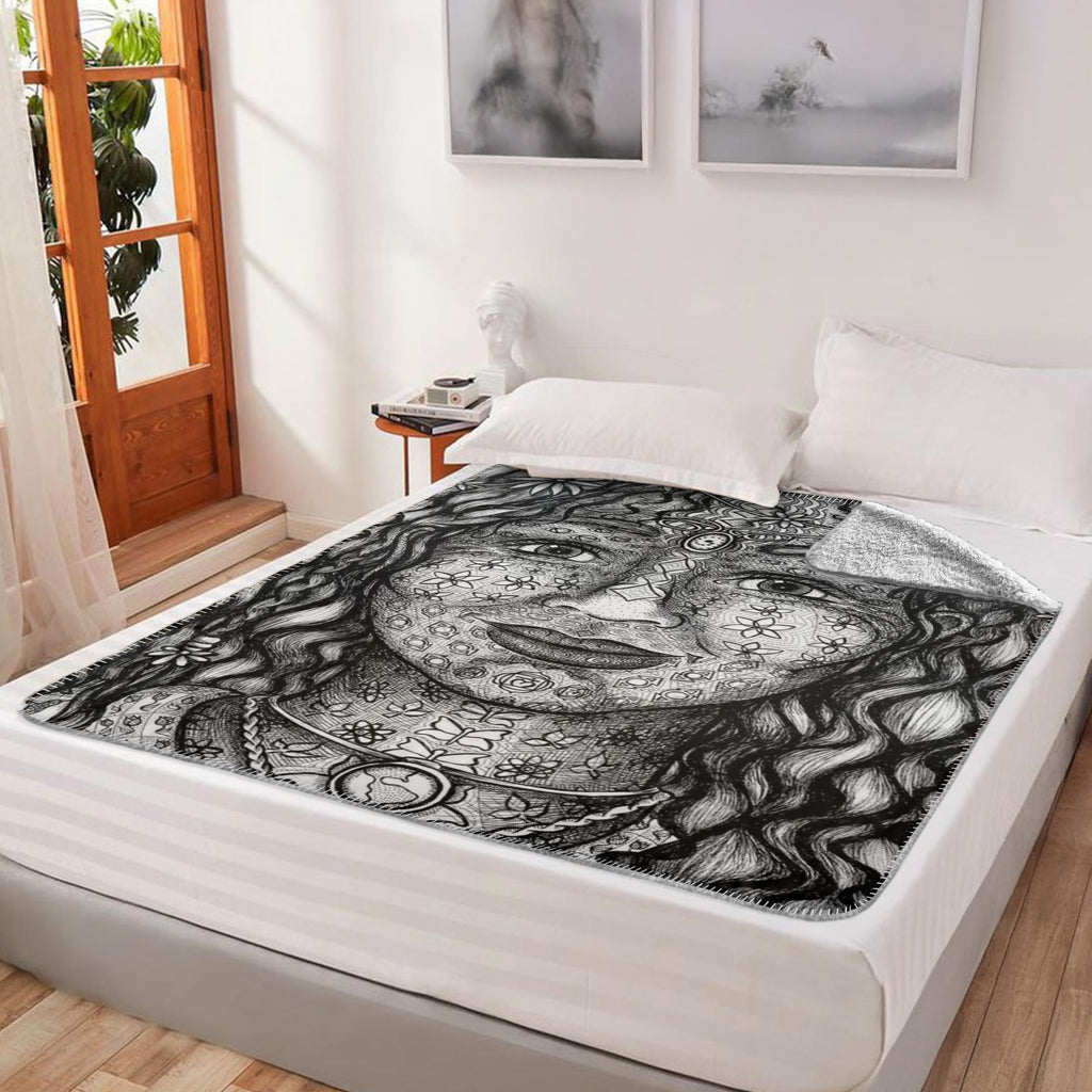 the-wisdom-keeper-of-magnetism-black-white-fleece-sherpa-blanket – Wisdom Keepers
