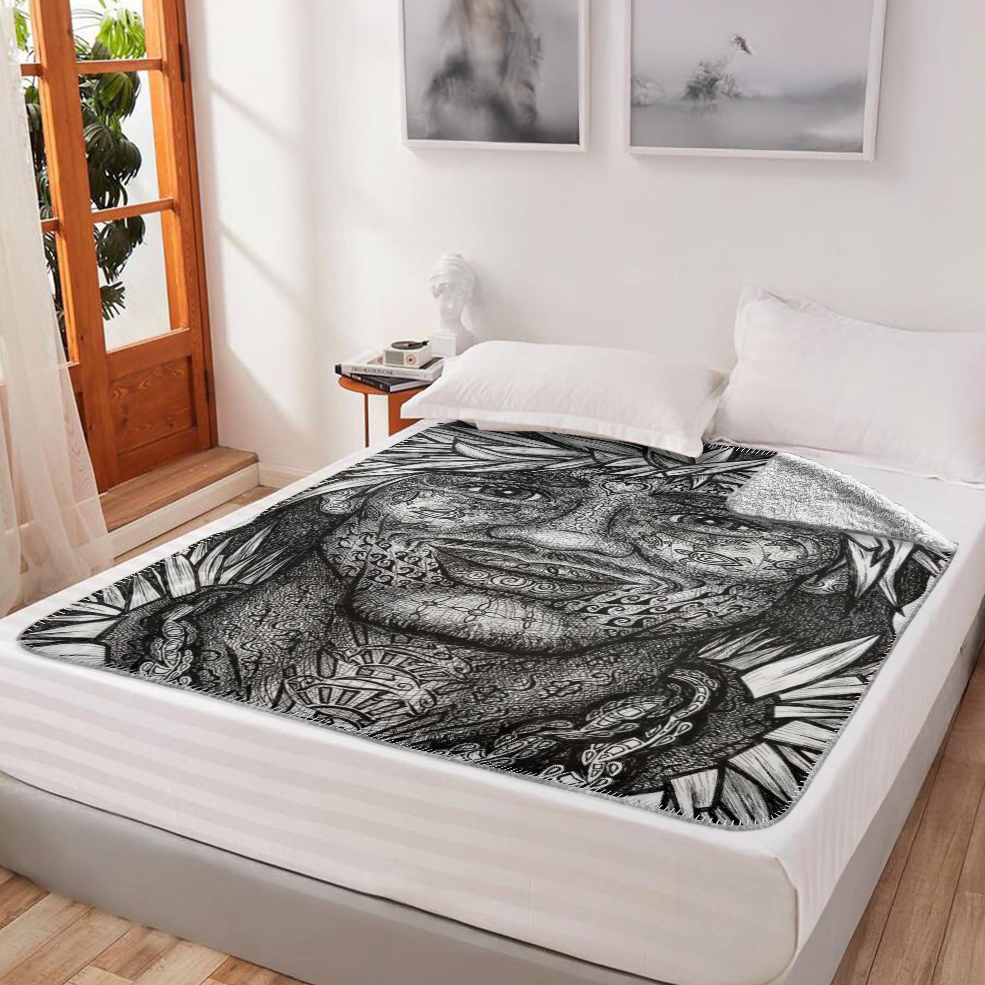 the-wisdom-keeper-of-vitality-black-white-fleece-sherpa-blanket – Wisdom Keepers