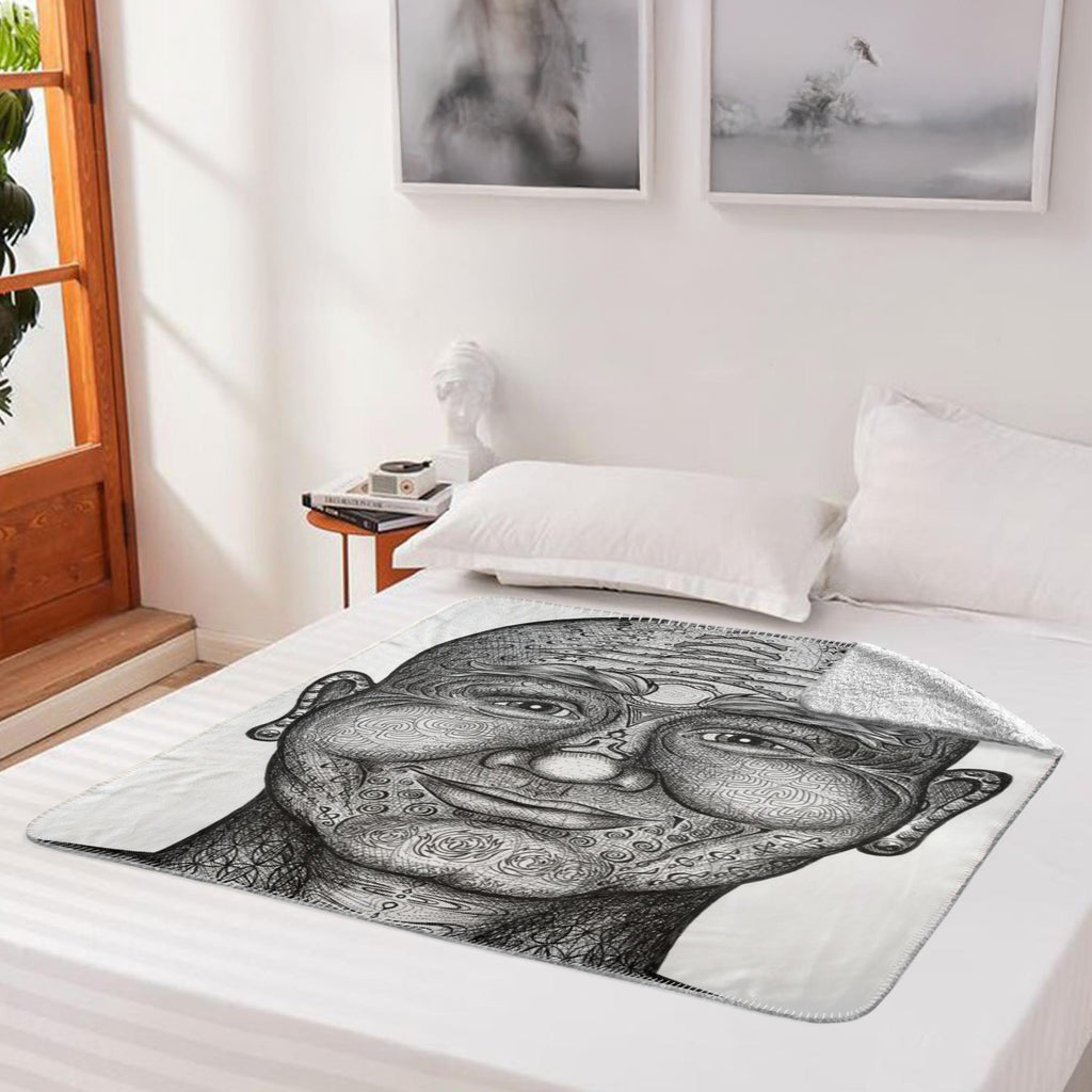 the-wisdom-keeper-of-non-attachment-celebration-black-white-fleece-sherpa-blanket – Wisdom Keepers